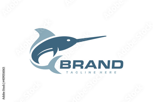 simple marlin fish logo