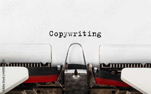 Obraz na płótnie Text Copywriting typed on retro typewriter