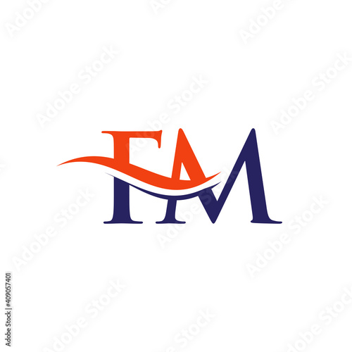 Initial linked letter FM logo design. Modern letter FM logo design vector with modern trendy