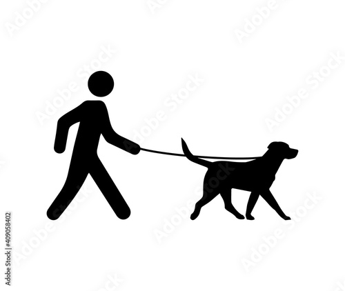 walking with dog icon vector. Linear style sign for mobile concept and web design