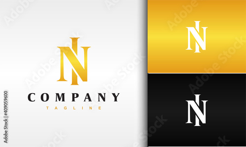 luxury monogram letter NI logo