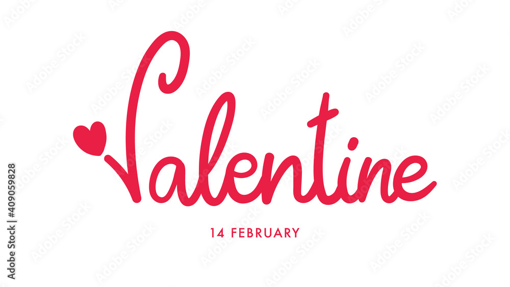 Valentines Day typography  with handwritten calligraphy isolated on white background. Vector Illustration EPS 10