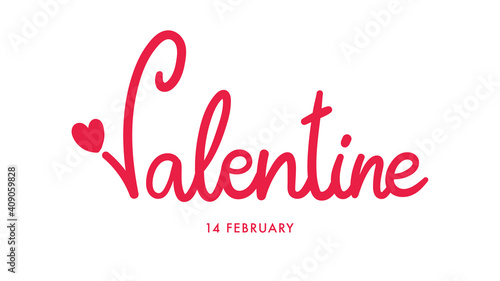 Valentines Day typography with handwritten calligraphy isolated on white background. Vector Illustration EPS 10