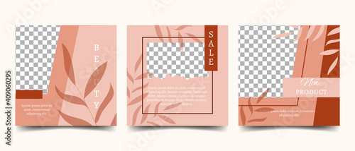 Modern square editable template for social networks, sales, advertising, promotion.   Space for a text message