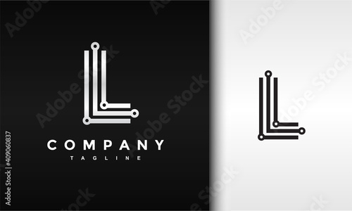 letter L circle tech logo