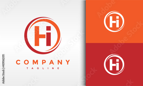 monogram letter HI logo
