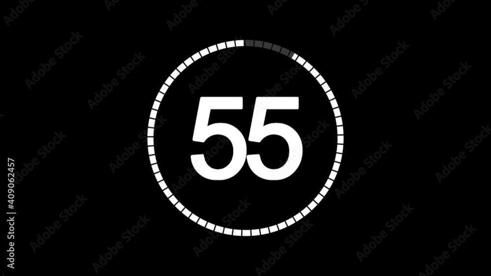 60 second alpha black & white Countdown timer with transparent background 60 second alpha black & white Countdown timer with transparent background