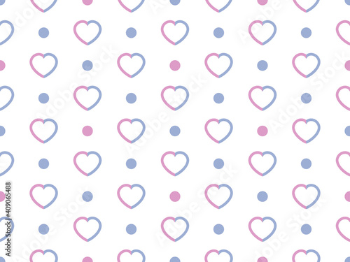 Hearts seamless pattern for Valentine's day. Hearts on a white background. For printing on paper, advertising materials and fabric. Vector illustration