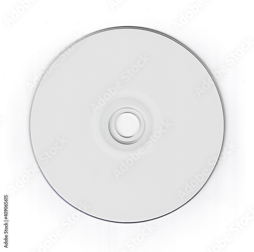A blank white surface printable compact-disc isolated on white background.