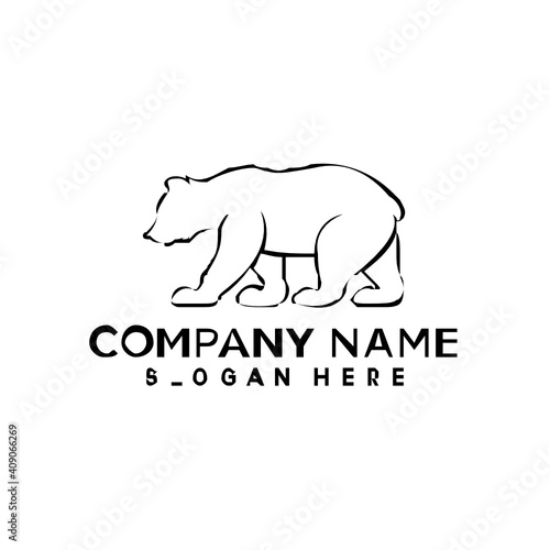 bear logo design template inspiration, vector illustration