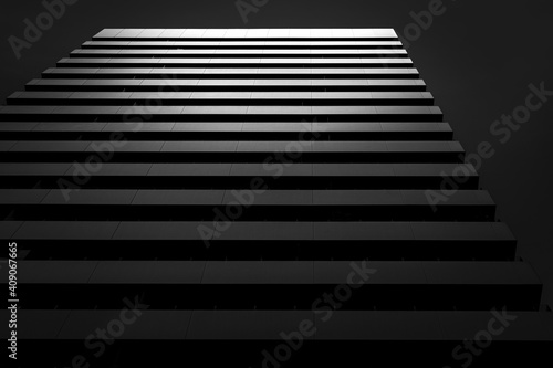 Black and white horizontal lines of facade of a modern building