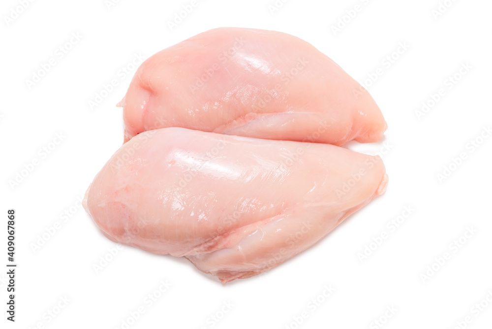 Raw chicken fillet isolated on white background. Raw chicken fillet isolated on white background.