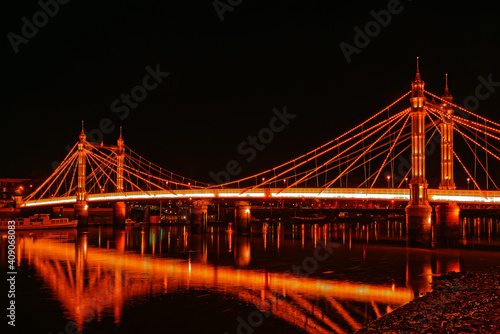 Albert Bridge at Night, London, UK