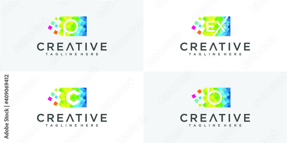 Creative monogram logo template