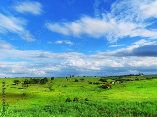Viagem, landscape, sky, grass, field, nature, meadow, green, summer, blue, cloud, clouds, rural, horizon, hill, agriculture, land, spring, tree, farm, pasture, scene, countryside, outdoors, country, v © bruno