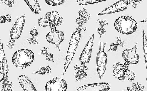 Vegetables seamless pattern