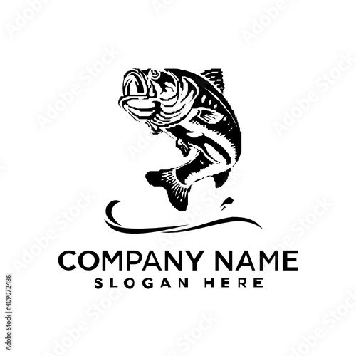 fish logo design template inspiration, vector illustration
