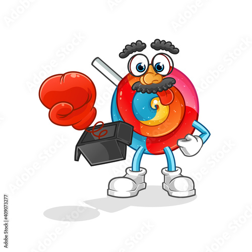 lollipop prank with glove in box cartoon. cartoon mascot vector © dataimasu