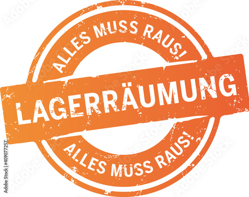 oranges Siegel Lagerräumung