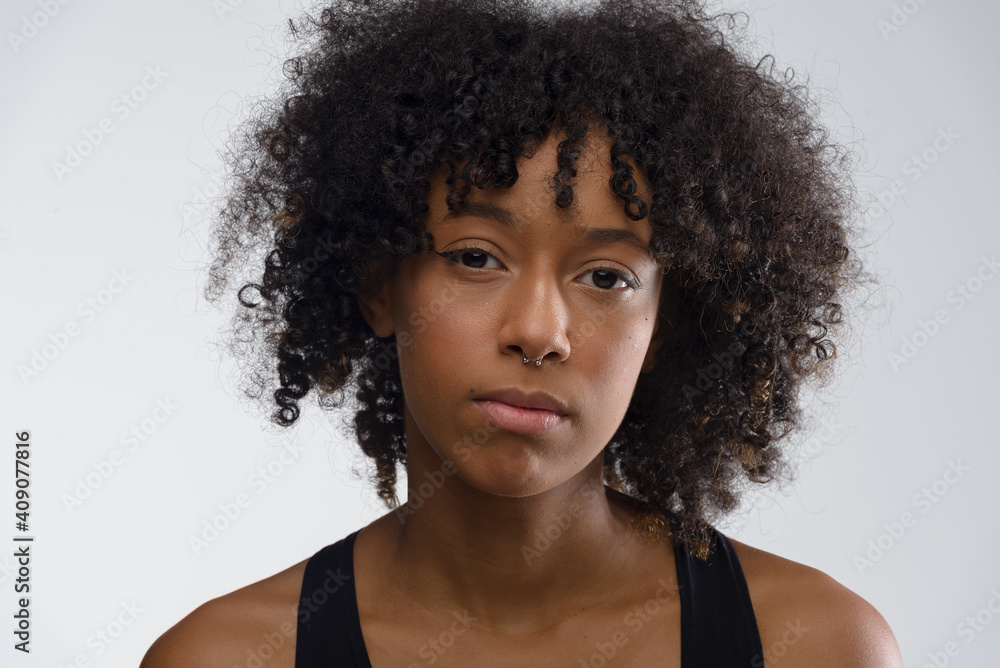 Young black woman portrait in studio Young black woman portrait in studio