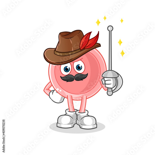 ovum fencer character. cartoon mascot vector