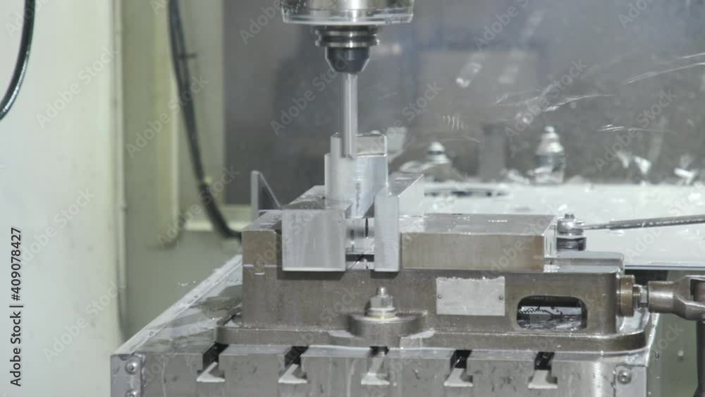 CNC Machine shaving metal down inside machine CNC Machine shaving metal down inside machine