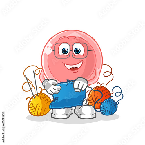 ovum tailor mascot. cartoon vector