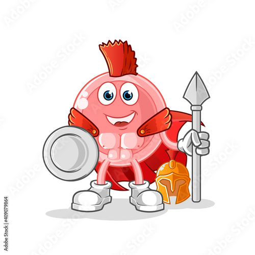 ovum spartan character. cartoon mascot vector