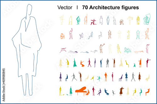 70 silhouettes d'architecture - Vecteur