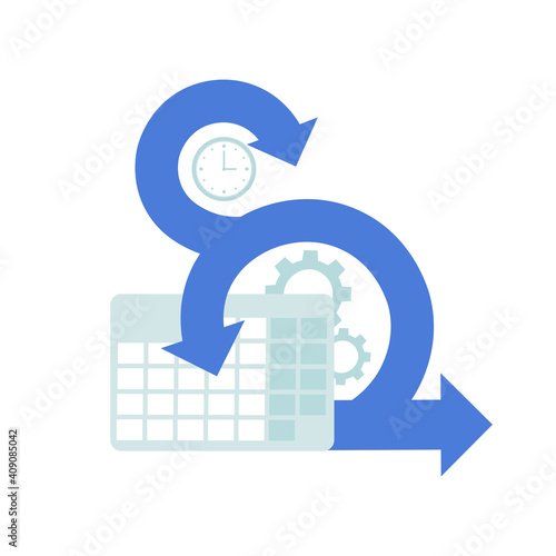 Scrum symbol icon isolated white background. Flat vector illustration.
