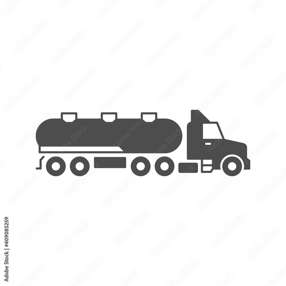 Tanker trailer truck glyph icon