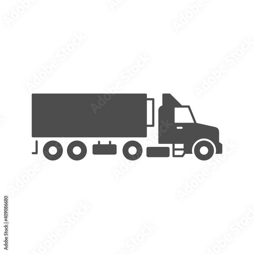 Refrigerator trailer truck glyph icon