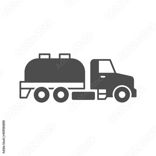 Sewage truck glyph icon or septic cleaning car