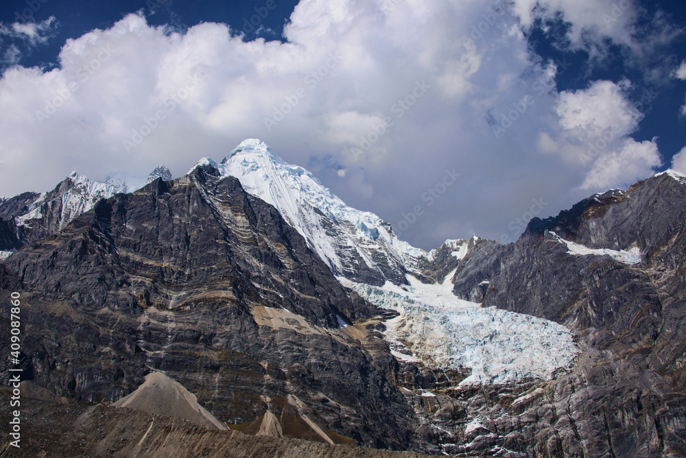 The Sarapo Glacier on the Cordillera Huayhuash circuit, Ancash, Peru
