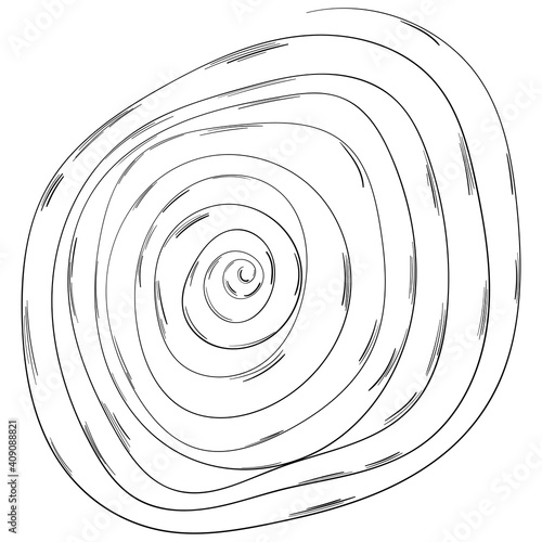 Coil shape. Vector spiral form.
