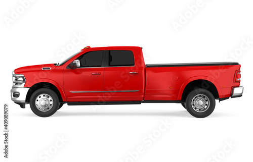 Red Pickup Truck Isolated