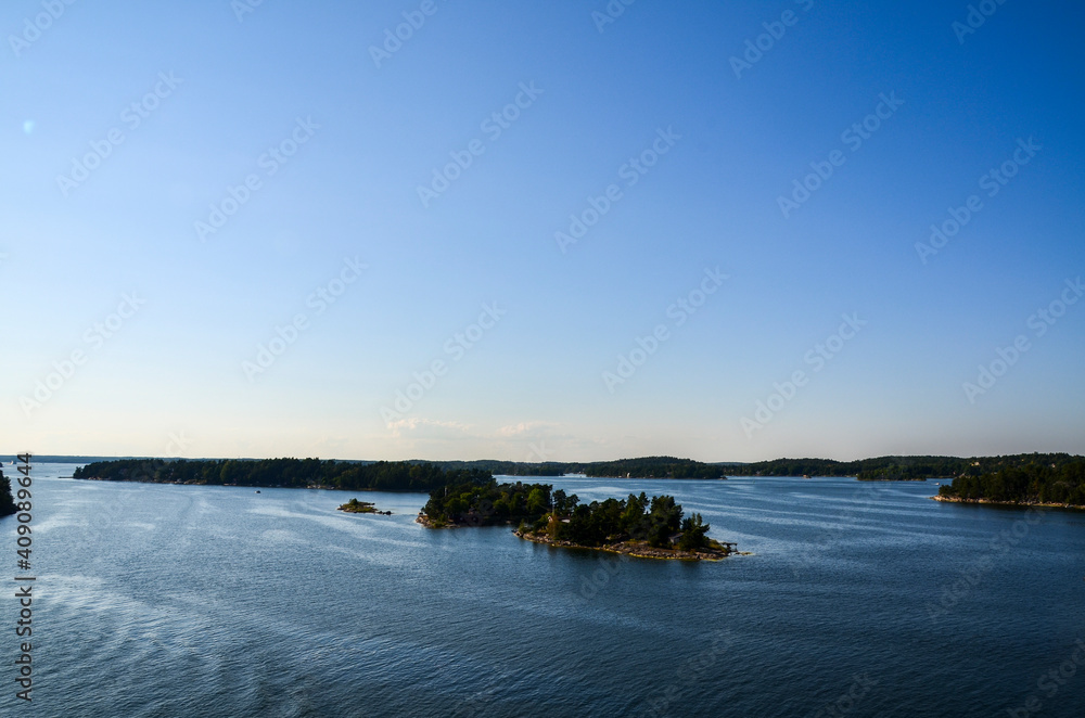 Lifestyle on islands. Stockholm archipelago island, largest archipelago in Sweden, and second-largest archipelago in Baltic Sea. 