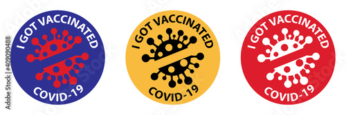 I got vaccinated covid-19. Vaccinated Stamps