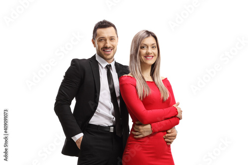 Man and a beautiful woman posing in embrace