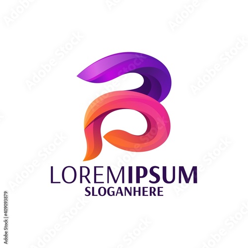 Free Download awesome letter b logo design gradient - GFXLoad