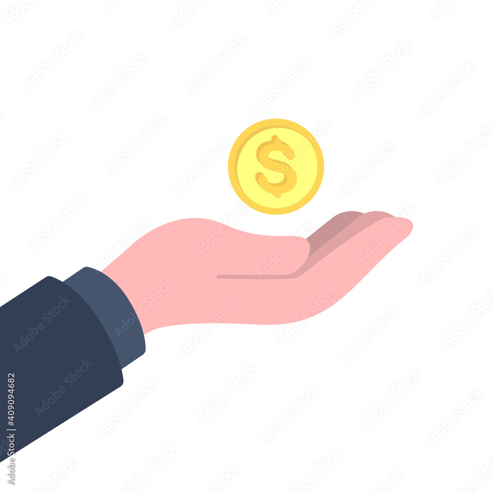 Illustration of hand isolated on white background. Vector in flat style. Illustration of hand isolated on white background. Vector in flat style.