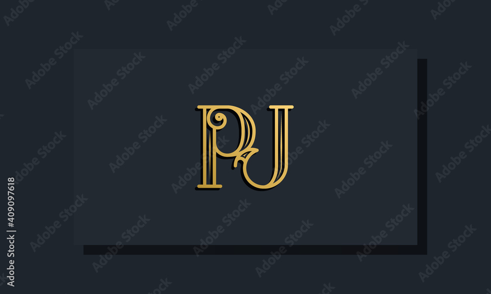 Minimal Inline style Initial PJ logo.
