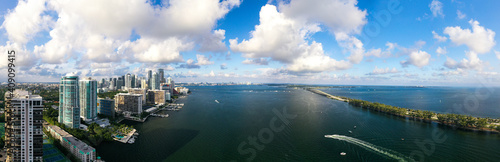 Brickell and Key Biscayne Panoramic Drone Photo © BEKIR