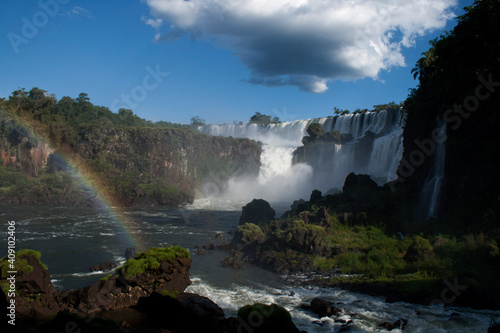 waterfall in rainbow