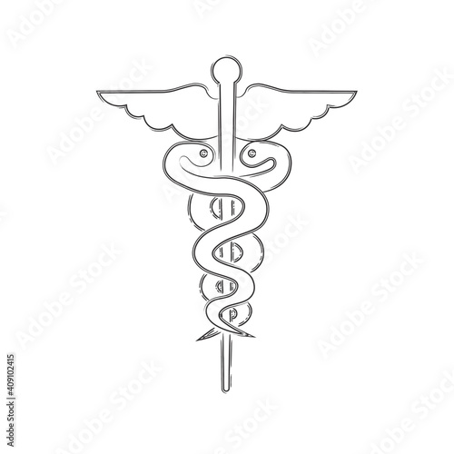 Isolated health logo medicines draw