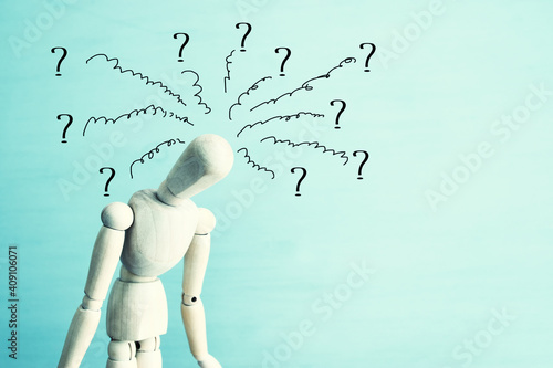 Photography image of person suffering from information overload and worried stressed thoughts