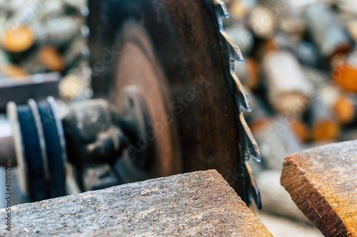 Circular Saw Close Up - Out of Focus Photo