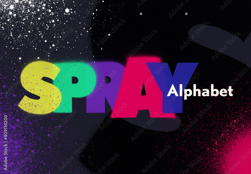 Spray Paint Letter Alphabet Set Stock Template Adobe Stock