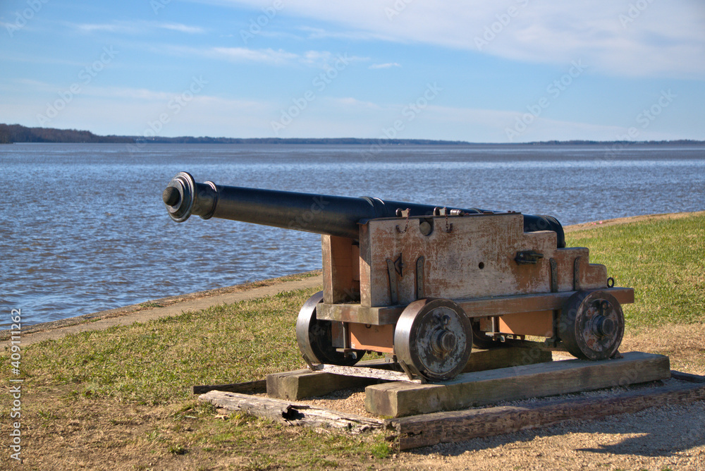 Old cannon n Historic Jamestown Colony