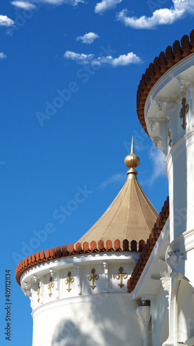 Architectural detail of public neoclassic tower residencies in district of Kifisia, Athens, Attica, Greece photo